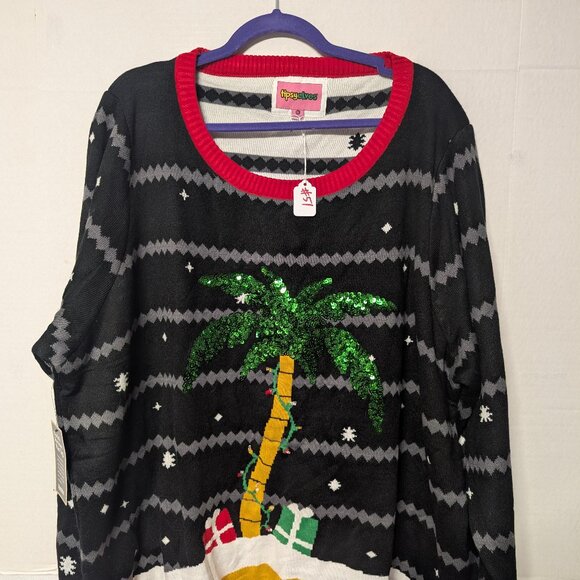 Tipsy Elves Palm Tree Christmas Sweater – Women’s 3XL - Picture 1 of 3